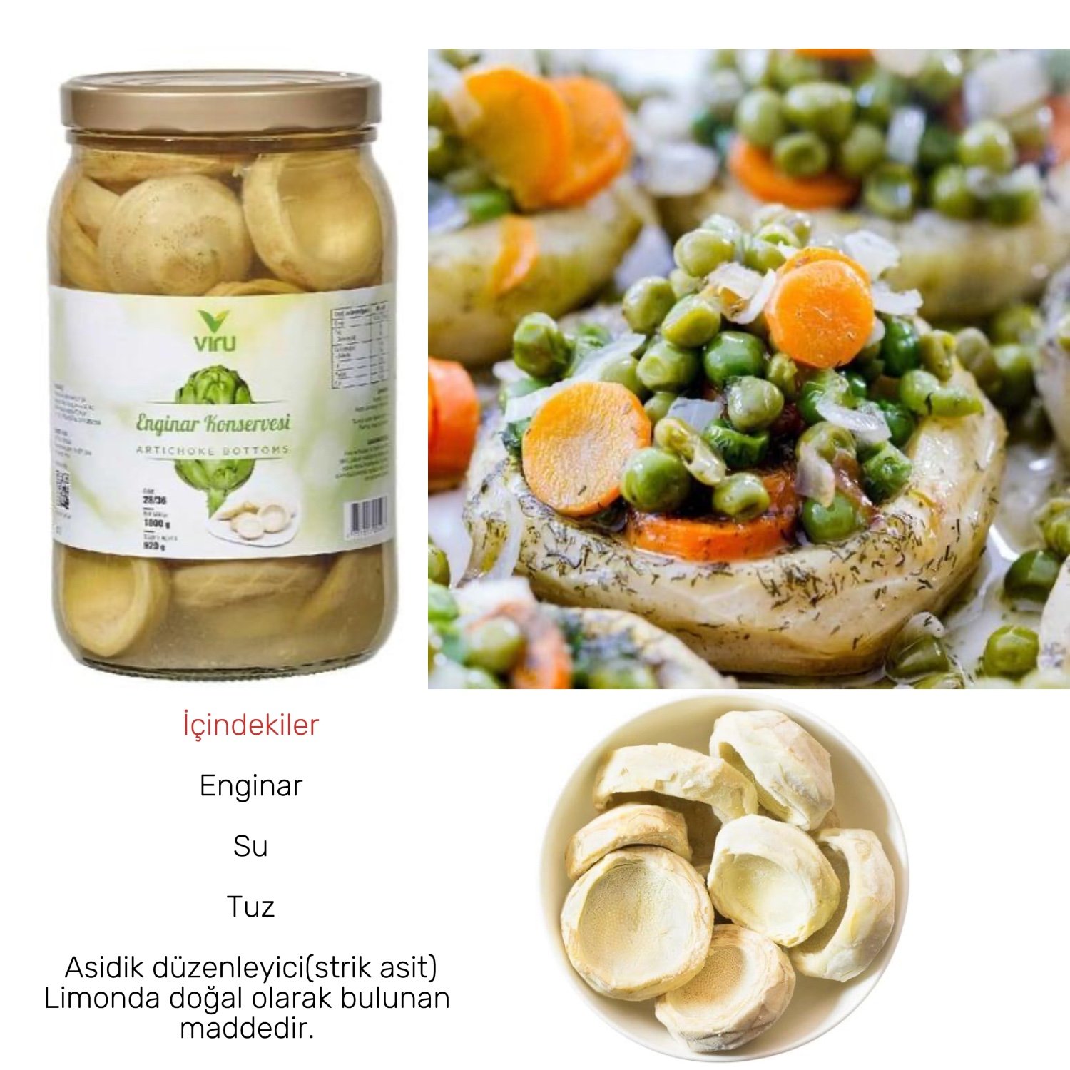 Viru Çanak Enginar Konservesi 1,8KG