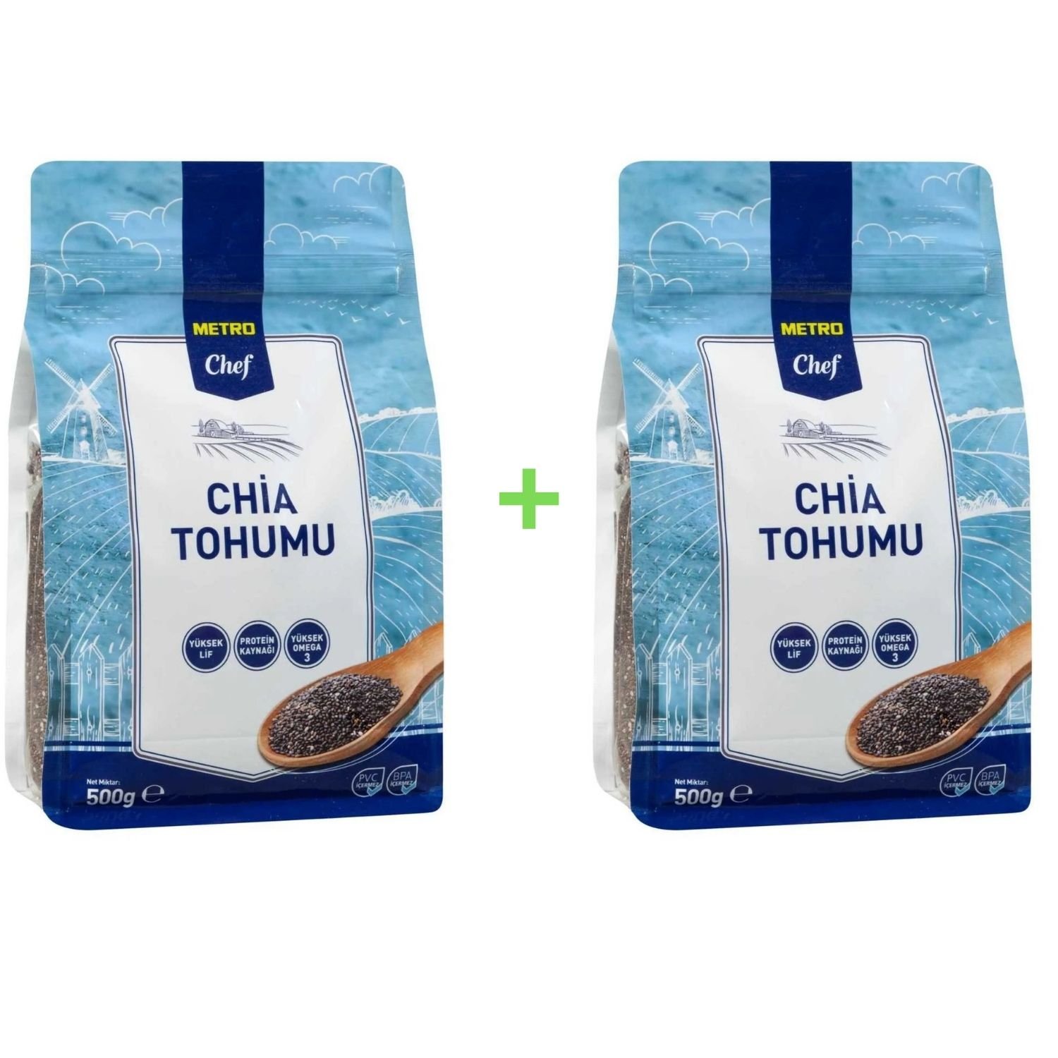 Metro Chef Chia 500G 2 PAKET Tohum Bakliyat Baklagil