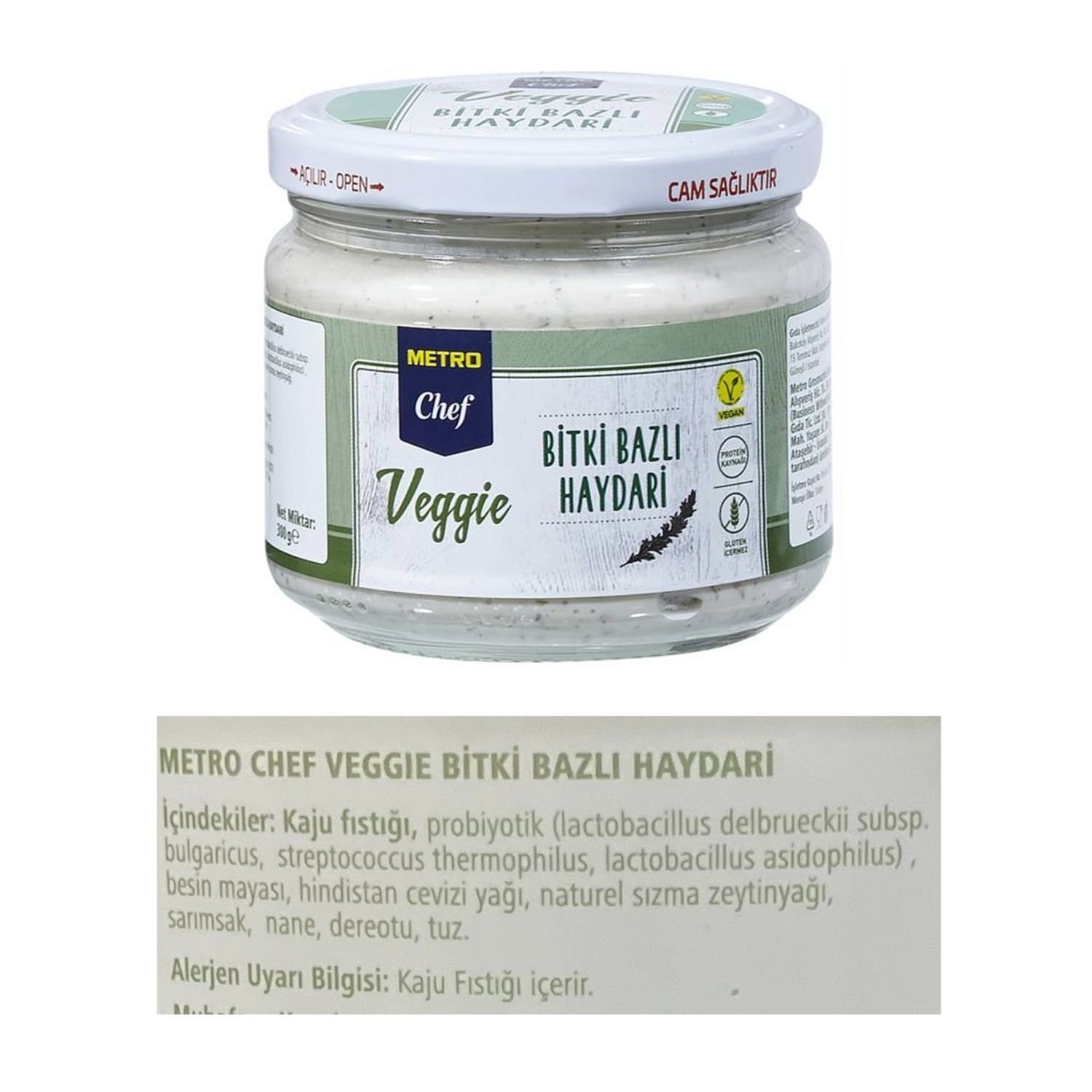 Metro Chef Veggie Serisi Bitki Bazlı Haydari 300 gr