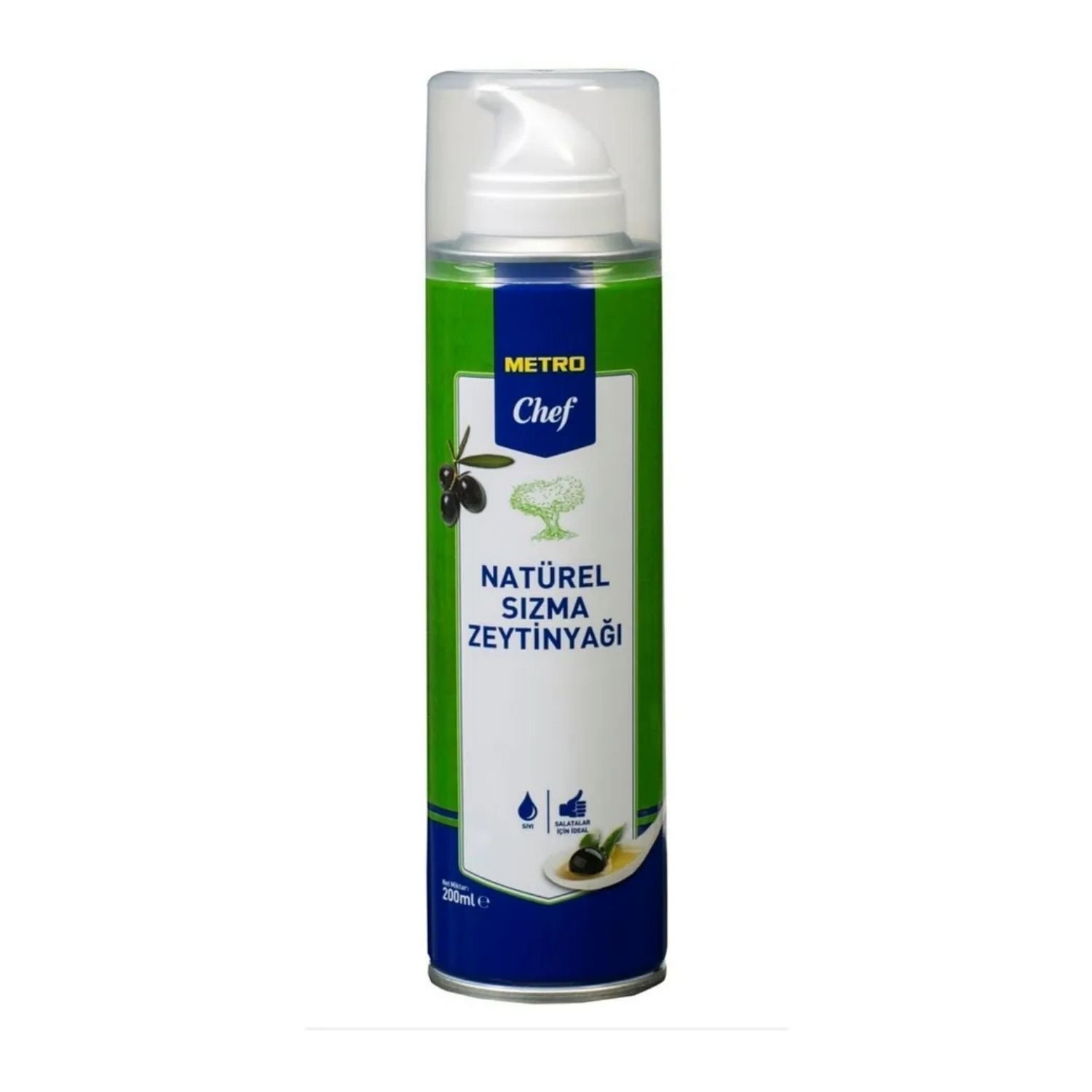 Metro Chef Sprey Natürel Sızma Zeytinyağı - 200 Ml