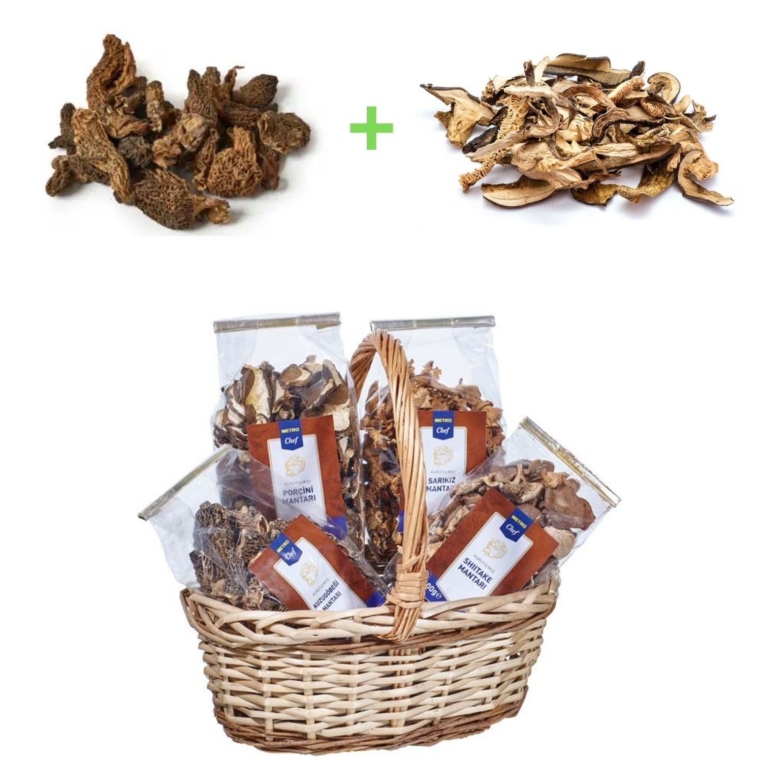 Metro Chef Porçini Mantarı 100 gram+Kuzu Göbeği Mantarı 100 gram Ekonomik Paket