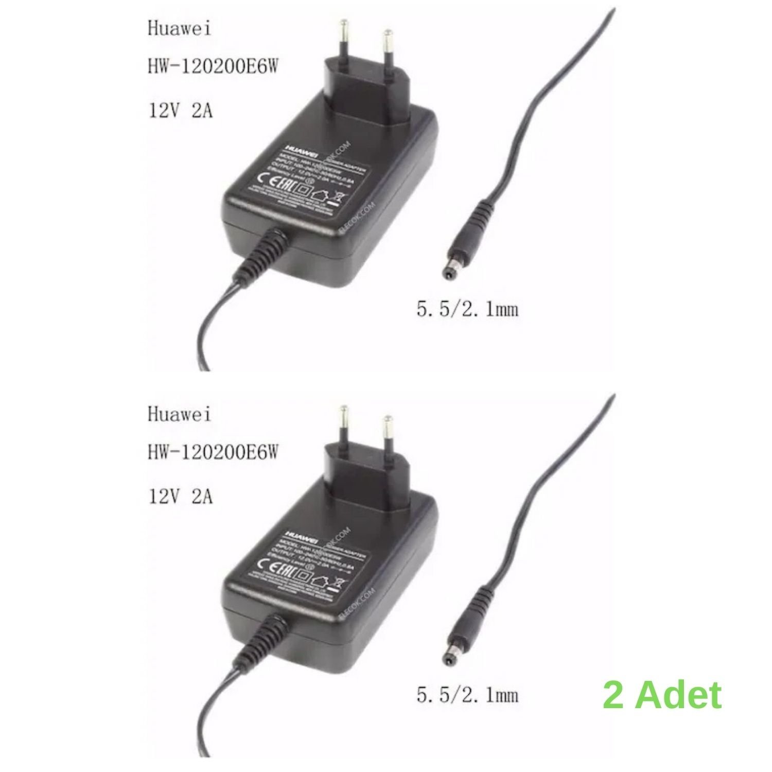 Huawei Hw 120200e6w 2 Adet 12v - 2a Modem Adaptör - Siyah