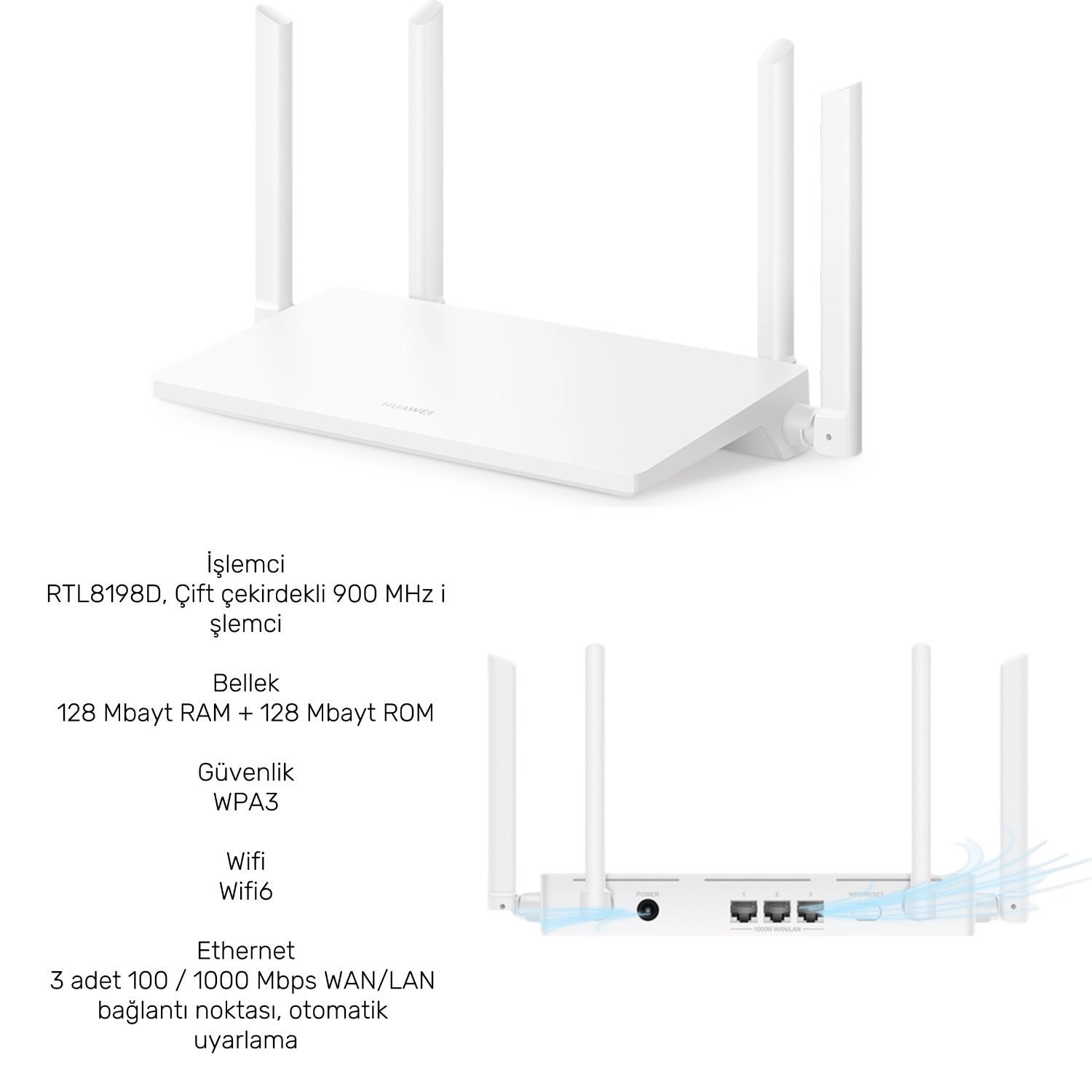 Huawei Ax2  5 GHz Wi-Fi 6 | HarmonyOS Mesh+ | Ebeveyn Kontrolü