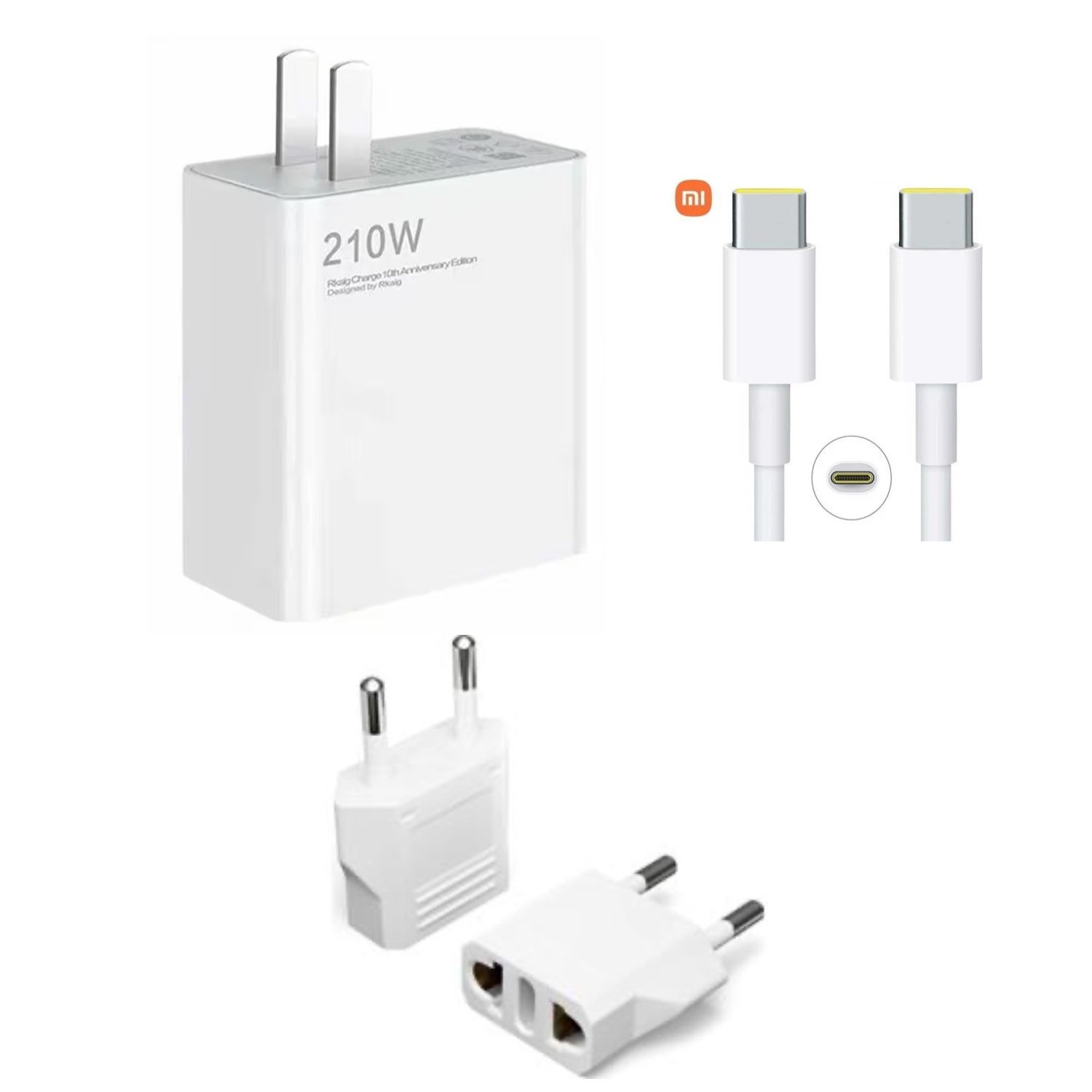 Orijinal Xiaomi Şarj Aleti 210 Watt Note 8/9/10 Notebook Tablet Hızlı Şarj Aleti Başlık+Kablo Set